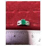 Ring w/ Green Center Stone Stamped 925