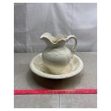 Porcelain Pitcher and Wash Basin