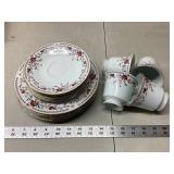 China Garden Plates, Cups, Saucers