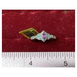 Sparkly Ring w/ Pink Center Stone Stamped 925