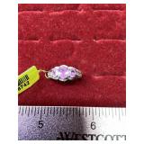 Ring w/ 3 Pink Stones Stamped 925