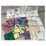 Table runners, pillow cases, handiwork