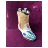 Floral Ceramic Boot Made in Japan