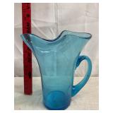 Vtg possibly Blenko hand blown glass pitcher