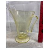 Yellow Depression glass pitcher See description