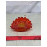 Viking Glass Persimmon Double Crimp Dish