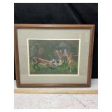 Original Colored Pencil ï¿½Foxy Houndï¿½, by D. Hardy