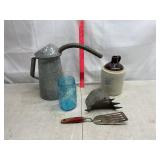 Vintage Items: Crock Jug, Jar, and More