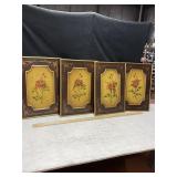 4 Wall Art Panels, Tole-style painting, 12ï¿½x17ï¿½