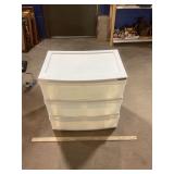 Three Drawer Plastic Bin