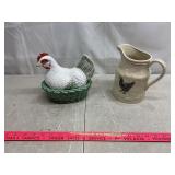 Nesting Hen and Chicken Pitcher