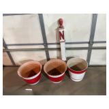 Plastic Flower Pots and Husker Post