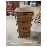 Wicker Four Drawer Stand 35ï¿½x15ï¿½x11ï¿½