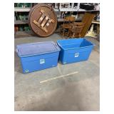 2 Totes w/ Wheels, One w/ Lid, 36ï¿½ x 21ï¿½ x 19ï¿½