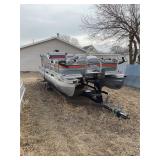 1988 20ft Bass Tracker Pontoon Boat, see desc.