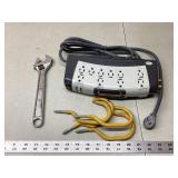Philips Surge Protector, Ridgid Wrench, Hooks