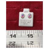 Colorful Oval Stone Earrings