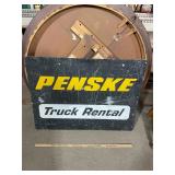 Metal Penske Truck Rental Sign, double sided