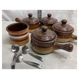 Vtg French Onion Soup Crocks &Pottery Planter