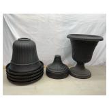 Five Plastic Flower Pots