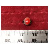 Red Oval Ring Stamped 925