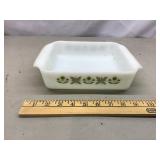 Meadow Green pattern Fire King casserole dish