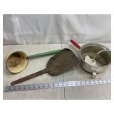 Foley Food Mill, Ash Scoop, Enamel Water Dipper