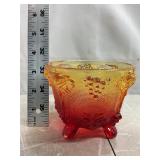 Amberina Harvest Grapes Carnival Footed Bowl