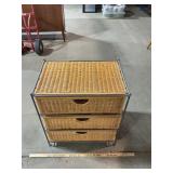 Three Drawer Wicker Stand 26ï¿½x24ï¿½x16ï¿½