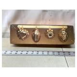 Vintage Copper-Colored Mini Molds w/ Rack