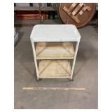 3 Tier Enamel Cart, 22ï¿½ x 16ï¿½ x 30ï¿½