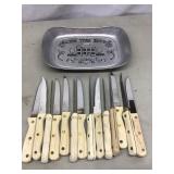 Steak knives, Bless This House tray