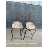 Two Metal Bar Stools