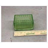 Vaseline butter dish w lid. Chip on lid
