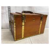 Vtg Chest with Brass Straps & Lock w/ Key