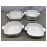 CorningWare set, 2 with lids
