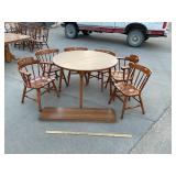 Kitchen Table With Two Leaves Six Chairs