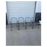 4 Metal Patio Chairs, no cushions