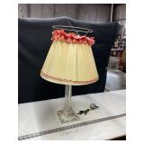 Glass Art Deco w/ Fluted Stem & Etched Base