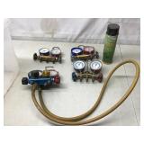 Brass manifold gauges, test and charging