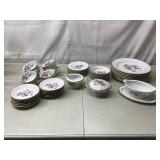 Noritake Lindrose China pieces, gold trim