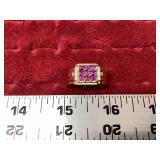 Ring w/ 9 Square Center Stones