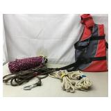 XL dog water vest, assort outdoor ropes