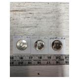 3 Kennedy Half Dollars, see photos