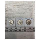 3 Kennedy Half Dollars, see photos