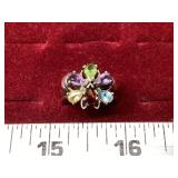 Butterfly Ring w/ Various Colored Stones