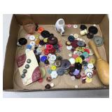 BUTTONS!! Darning egg, other treasures