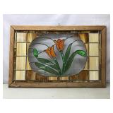 Stain glass tulip window