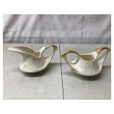 22 karat gold gilded pearlized creamer/sugar