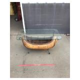 Canoe Glass Top Coffee Table 22.5ï¿½x48ï¿½x24ï¿½